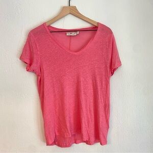 Vineyard Vines Vivid Pink V-Neck Tee 100% linen